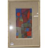 A modern limited edition abstract print, 15/200, 50 x 29cm