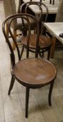 A set of six bentwood dining chairs