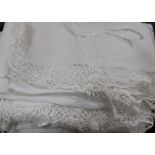 Six fancy French provincial linen embroidered sheets