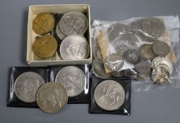 A group of UK coins, George IV to Queen Elizabeth II including 1828 shilling, 1836 shilling etc