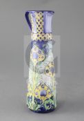 A Moorcroft Macintyre Florian ware tall tapered jug, stylised peacock feather design, signed in