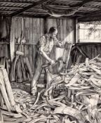 William Washington (1885-1956)etching'Wood Shaving'initialled in pencil and inscribed 1st state10