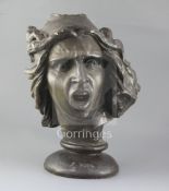 Francois Rude (1784-1855). A bronzed plaster head of 'Le Genie de la Patrie dit aussi La