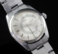 A gentleman's 1960's stainless steel Tudor Oyster manual wind wrist watch, with arrowhead