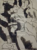 § David Bomberg (1890-1957)ink and pencil on tissue paperGhetto Theatre study10 x 7.5in.