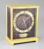 A Jaeger Le Coultre 'Embassy Red' Atmos mantel clock, c.1969, height 8.5in.