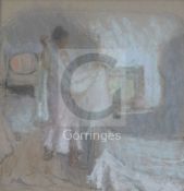 Bernard Dunstan RA (b.1920)pastel'Making the bed'initialled7 x 6.75in.