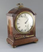 G. Paley of London, a large mahogany cased regulator with arched case and painted dial, unsigned