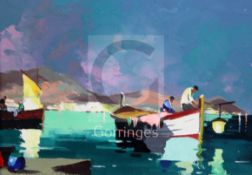 § Cecil Rochfort D'Oyly John (1906-1993)oil on canvasLa Bocca (Cannes) - Evening, Fishermen,