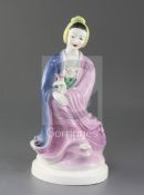 A large Royal Worcester porcelain figure 'A Goddess', modelled by Agnes Pinder-Davies, c.1950, mould