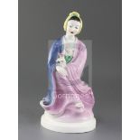 A large Royal Worcester porcelain figure 'A Goddess', modelled by Agnes Pinder-Davies, c.1950, mould