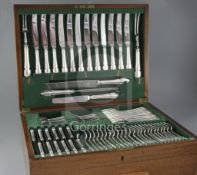 A 1950's canteen of silver Dubarry pattern cutlery for twelve by Cooper Brothers & Sons,
