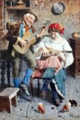 Eugenio Zampighi (1859-1944)watercolourOld musicianssigned21 x 14in.