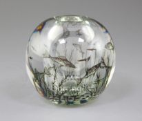Edward Hald (1883-1980) for Orrefors. A Graal glass paperweight vase, c.1955, internally decorated