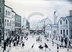 § Laurence Stephen Lowry (1887-1967)limited edition print'The Level Crossing, Burton-on-Trent'signed