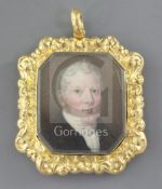 English School c.1830oil on ivoryMiniature portrait of Edward Henderson died 17th May 18331.5 x 1.