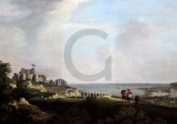 English School c.1800oil on boardExtensive view of Dover Castle and the harbour13.5 x 20in.
