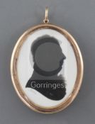 John Miers (fl.1760-1810)painted plasterSilhouette of a gentlemansigned1.5 x 1.25in.