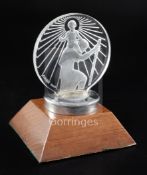 Sainte-Christophe/St. Christopher. A post war glass mascot by René Lalique, introduced on 1/3/