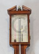 Cattely & Co, 81 Holborn, London. A Regency mahogany stick barometer, with silvered scale and spirit