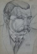 Attributed to Yuri Annenkov (1890-1974)pencil drawingPortrait of Maxim Gorkyinscribed in pencil16.25