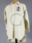 England Football Interest: A Frank Roberts white England International jersey, season 1924-25,
