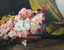 Attributed to Eugène Henri Cauchois (1850-1911)oil on canvasStill life of flowers in a