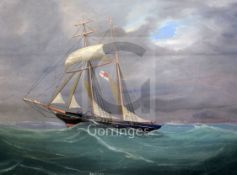 Tomasso de Simone (Italian, 19th/20th)gouacheThe Chichester's Yacht "Ermina" possibly off