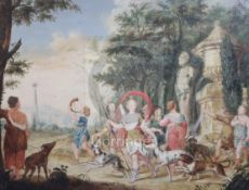 G. Musu...oil on panelDiana leading a hunting partyindistinctly signed17 x 22in.