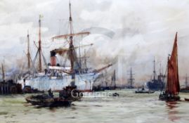 Charles Dixon (1872-1934)pair of watercoloursShipping on The Thamessigned and dated '9712.5 x 19.