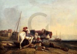 Attributed to William Collins (1788-1847)oil on canvasFisherfolk on the shore12.25 x 17.5in.