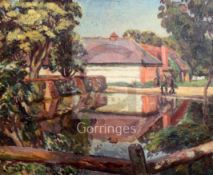 § Duncan Grant (1885-1978)oil on canvasA Farm Pond,signed, London Artists Association label verso