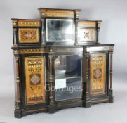 A Victorian Ogden of Manchester Aesthetic period side cabinet, with elaborate ornate marquetry