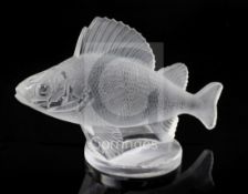 Perche Poisson/Perch. A glass mascot by René Lalique, introduced on 20/4/1929, No.1158 in clear