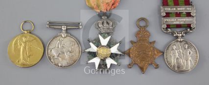 An India group of medals to Major K.L.W. MacKenzie, 62-Punjabis comprising India with Tirah 1897-