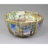 A Wedgwood Fairyland lustre 9 inch octagonal bowl, designed Daisy Makeig-Jones, decorated to the
