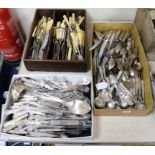 A canteen of plated Kings pattern cutlery, boxed