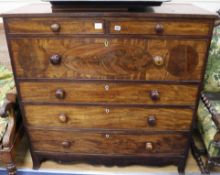 A George IV mahogany secretaire chest W.124cm