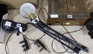 Two vintage Joe Colombo Topo clamp lamps