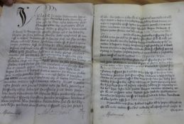 Document - Letters Patent, 4 sewn vellum manuscript leaves concerning 'improvements in spinning hemp