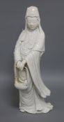 A large Chinese blanc de Chine figure of Guanyin height 45cm