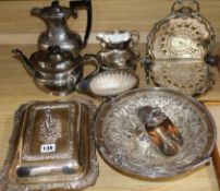 A quantity of silver plated wares