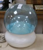 A vintage Italian blue glass lamp, possibly Artimide