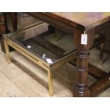 A square Pierre Vandel glass table W.72cm