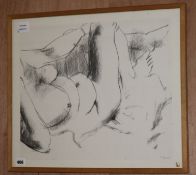 Anthony Caro, lithograph, Reclining nude, signed and dated '87, 42 x 49cm and two limited edition