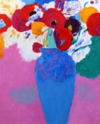 Robert Ortunooil on paperFlowers in a blue vasesigned, David Messum label verso dated 199558 x 48cm