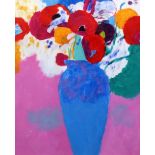 Robert Ortunooil on paperFlowers in a blue vasesigned, David Messum label verso dated 199558 x 48cm