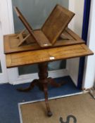 A Regency oak folding draughtman's table W.88cm