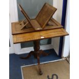 A Regency oak folding draughtman's table W.88cm