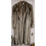 A blue fox fur coat